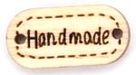 Našívací dřevěná značka 19x12 mm HAND MADE
